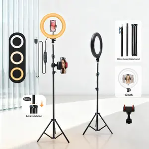 10" Selfie Ring Light with 71" Adjustable Tripod and Phone Holder – Upgraded Dimmable LED for Live Stream, Makeup, YouTube, Zoom, Photography – Spring, Memorial Day & Easter #TikTokShopStockUp #TikTokShopMothersDay