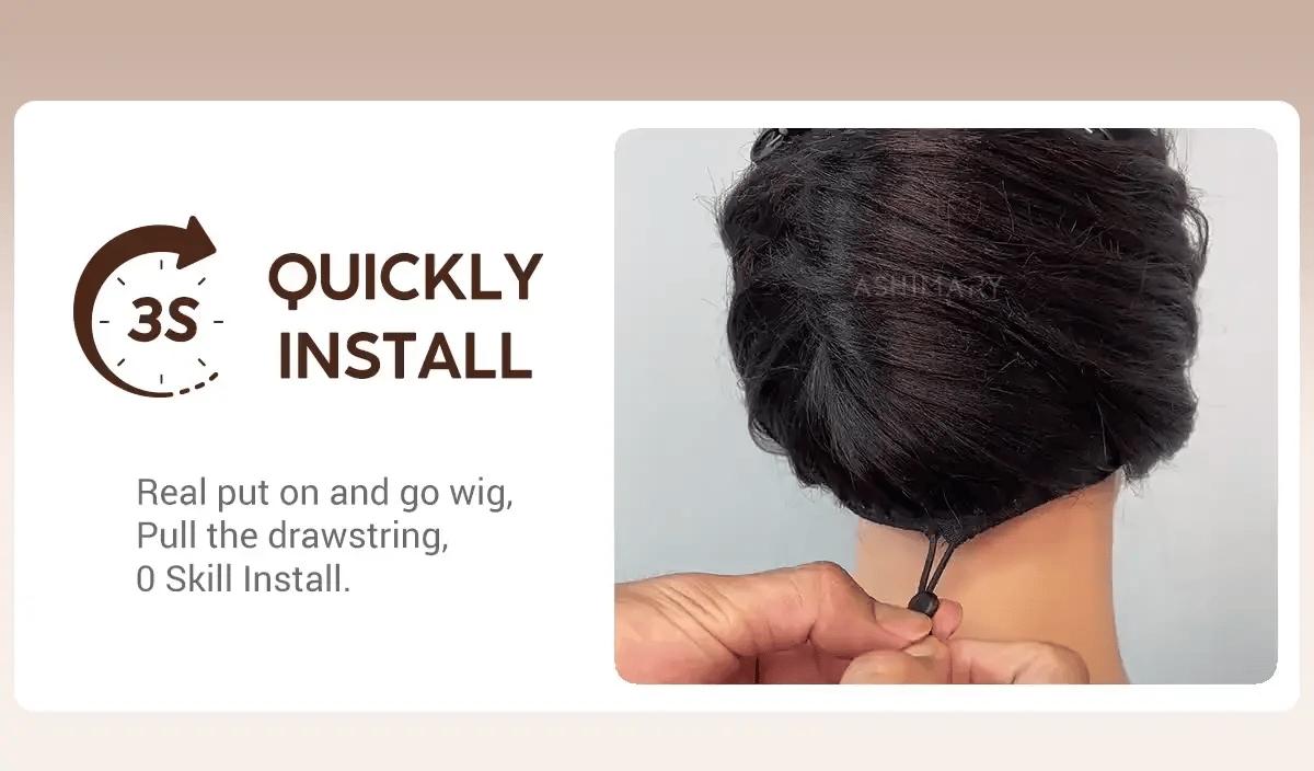 [Tiktok Hot] Pre-Styled Body Wave Glueless Layer Wavy Bob Wig Reddish Brown / Blonde Highlight /Chocolate Brown/99J ColorTransparent Lace Ready To Go Wigs SpringStatements