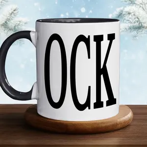 OCK Funny 11oz Coffee Mug, Optical Illusion Ceramic Mug For Adults, Cheeky Gag Gift For Friends Or Coworkers, Sarcastic Mugs,Sarcastic Rude Ceramic Tea Cup for Him, Bold Typographic Novelty Drinkware