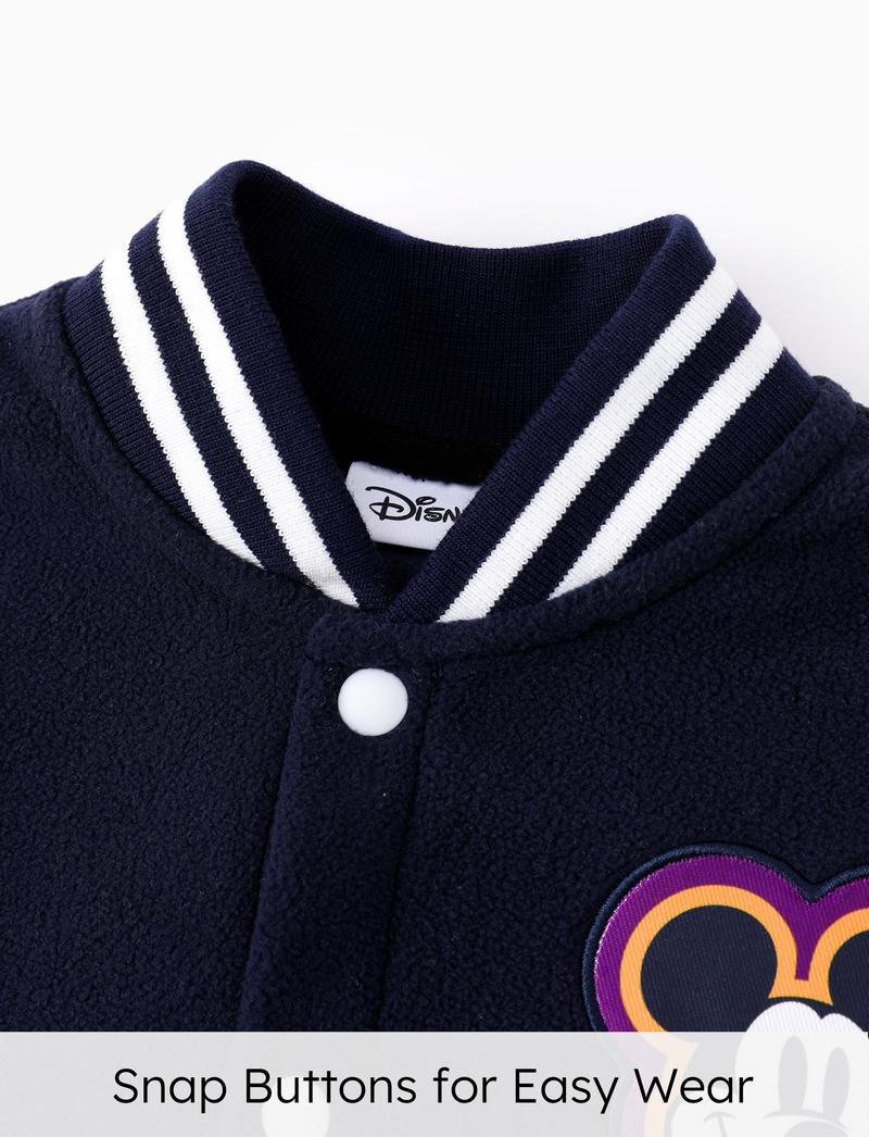 Disney Minnie Mouse Kids' Baseball Jacket - Cute Color - Block Design, Soft Fleece | Exclusive on TikTok Shop