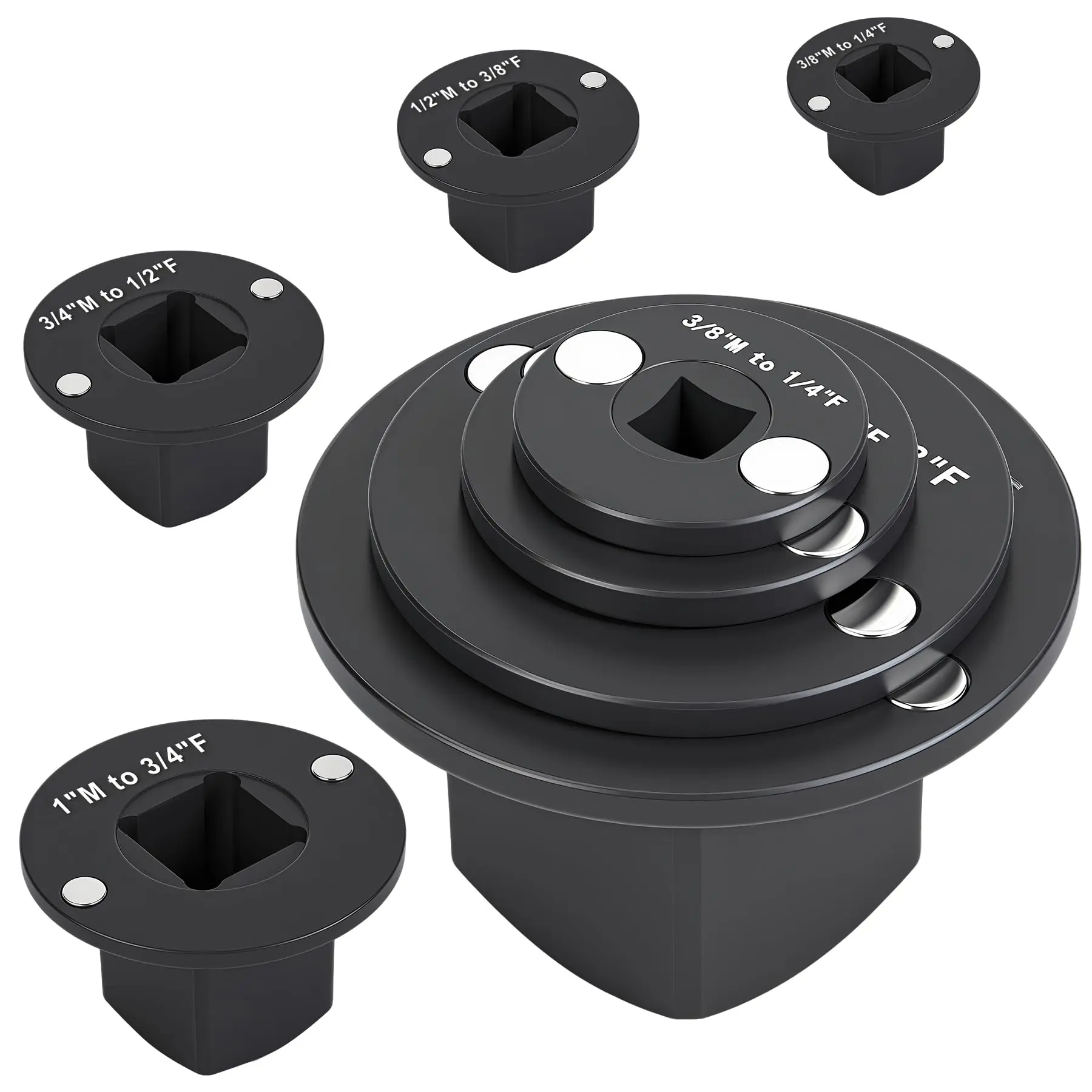 #SummerVibes 4PCS Low Profile Impact Socket Adapter Set - Drive Ratchet Adapters (3/8" to 1/2", 1/4" to 3/8", 3/4" to 1", 1/2" to 3/4") for Tight Spaces, Automotive & DIY Tools