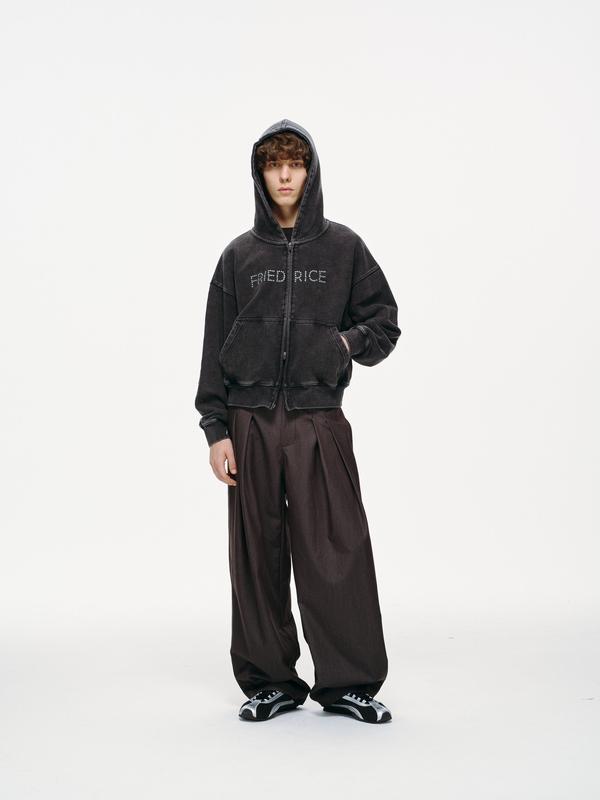 FRIED RICE Beaded Logo Double Zip Hoodie