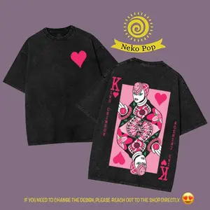 JoJo Anime Manga Graphic T-Shirt, Hoodies, Sweatshirt- Diavolo & King Crimson Comic Panel Tee - Unisex Cotton Tee for Otaku - Retro Japanese graphic tees Fabric Menswear Top