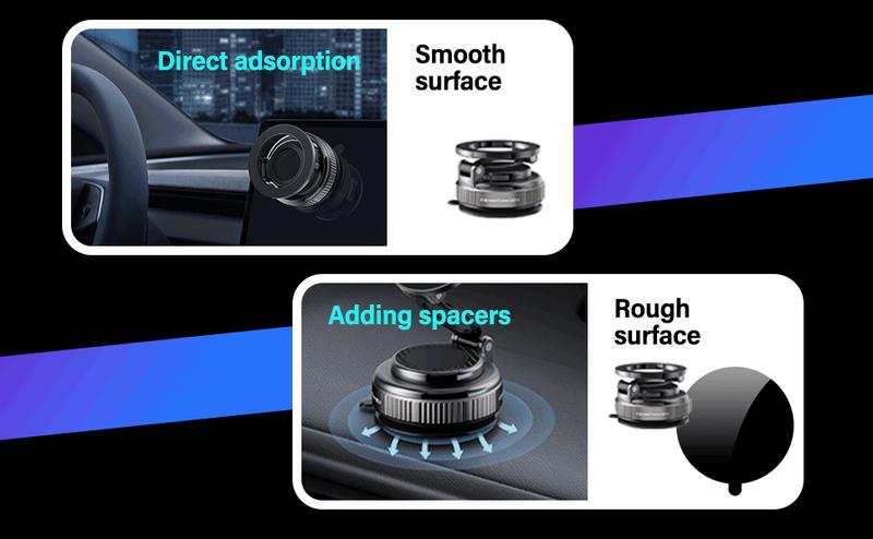 Magnetic Car Phone Holder for MagSafe Vacuum Magnetic Car Phone Mount, 360° Adjustable Magnetic Phone Holder, Hands-Free Suction Cup Phone Holder, Car Phone Holder for All Smartphones, All Car Models, All Vehicles and Gym/Bathroom Mirrors