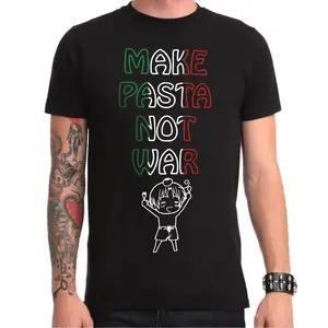 Classic Make Pasta Not War Black Unisex Tshirt