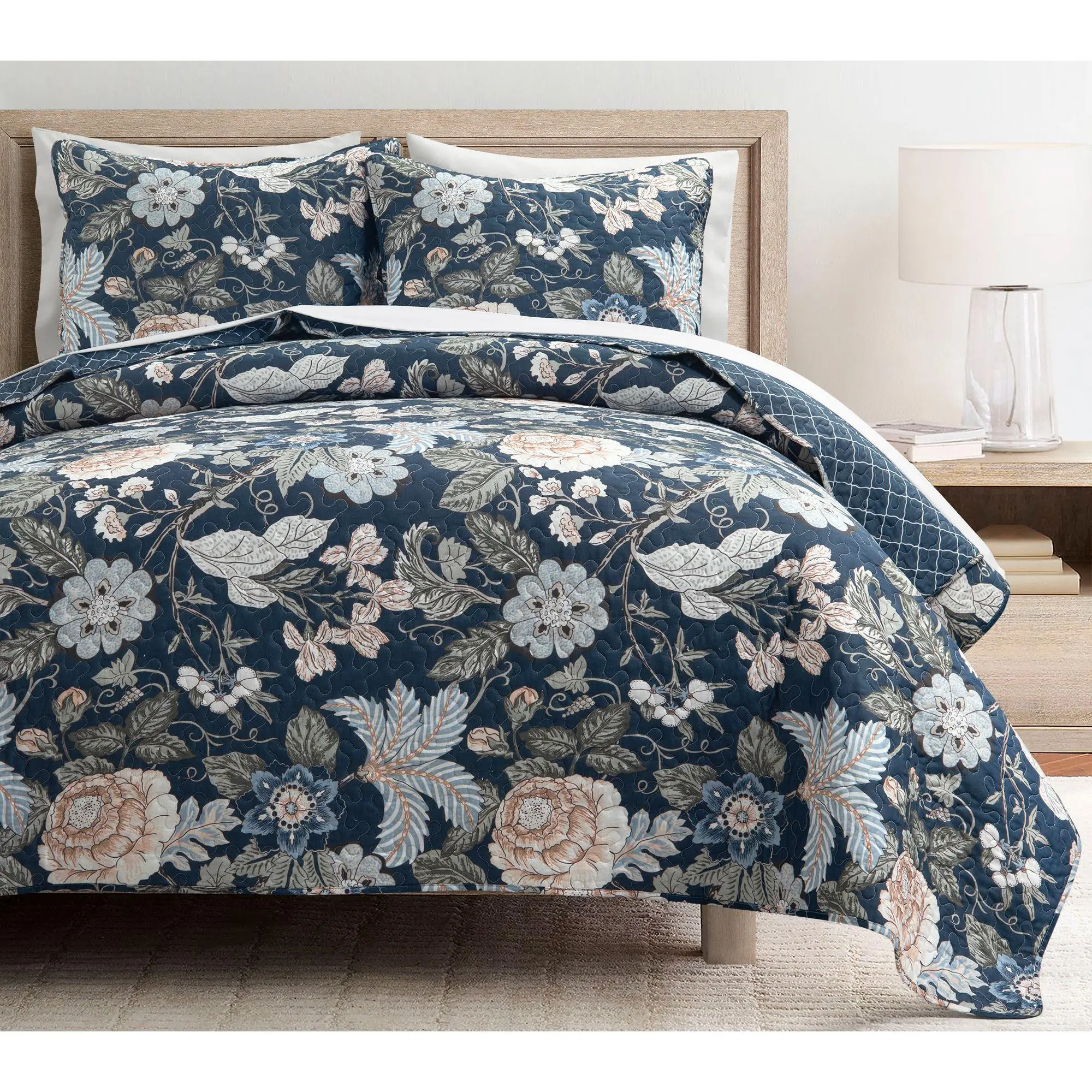 Lush Decor Sydney Reversible Cotton Quilt 3pc Set- F/Q