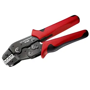 Wire Crimping Tool with Ratchet,Heavy-Duty Ratchet Crimping Tool - Manual Adjustable Jaw Wire Crimper with Carbon Steel Handle  - No Power Required for Non-Insulated Open Barrel Terminal Connectors Receptacles,Electrical Wiring & DIY