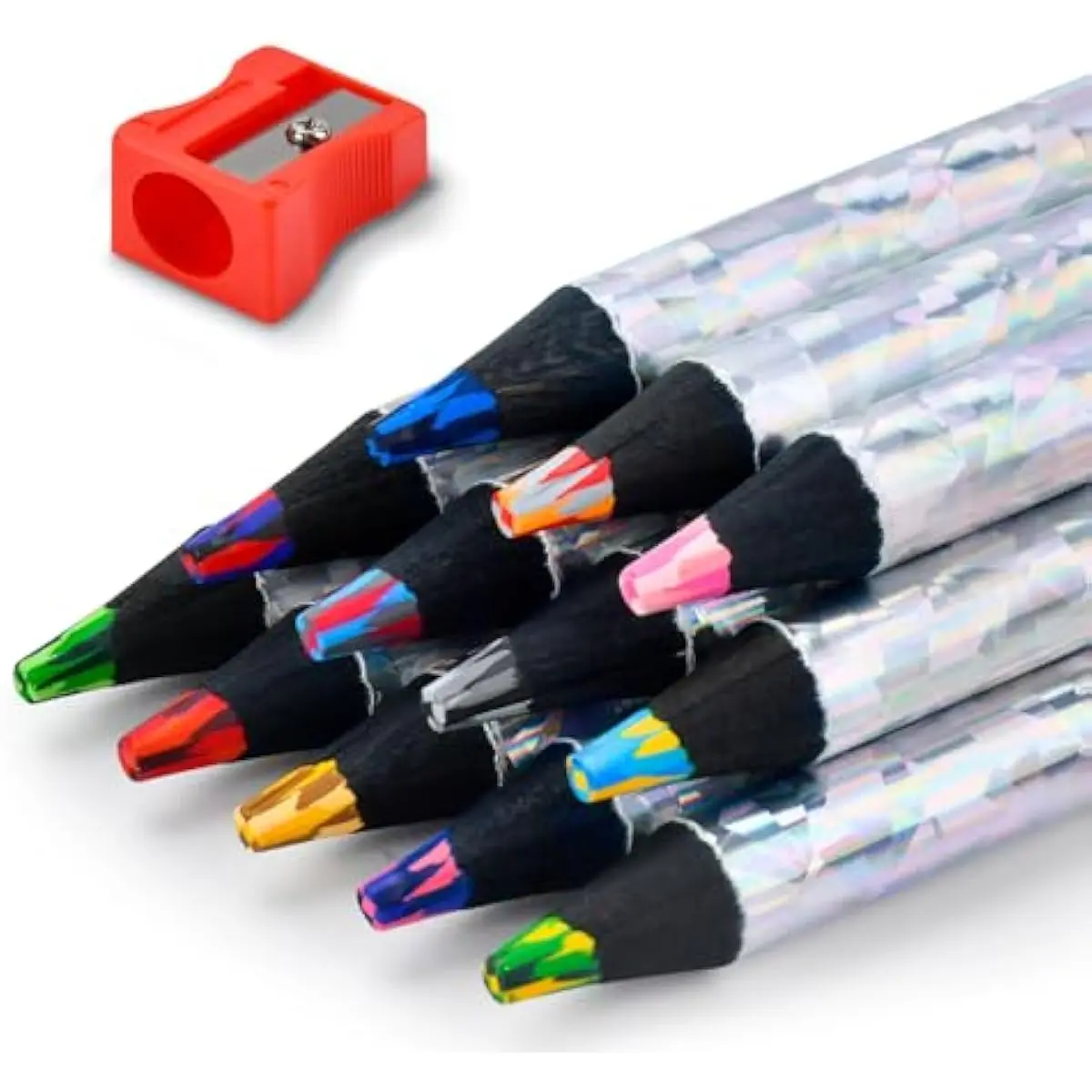 Easter Basket Stuffers for Teens Kids Classroom Easter Gifts for Kids, Art Supplies, 12 Rainbow Colored Pencils With Cute Pencil Cap,sharpener,Arts And Crafts 4-12 Year Old Party Favors