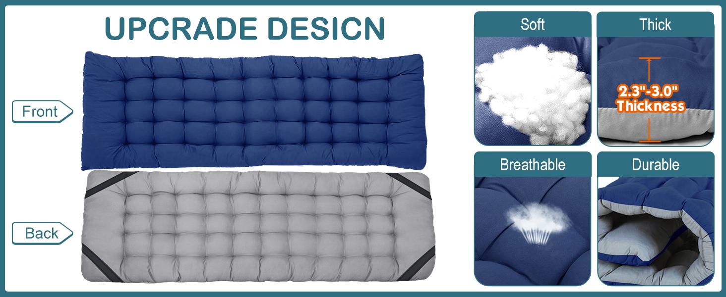 Naudacaa Folding Camping Cot with 2-Sided Mattress – Heavy-Duty, Portable Guest Bed for Camping, Travel, Outdoor & Indoor Use, Supports up to 880 lbs Blue Naudacaa Folding Camping Cot with 2-Sided Mattress – Heavy-Duty, Portable Guest Bed for Camping, Travel, Outdoor & Indoor Use, Supports up to 880 lbs Blue