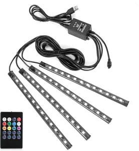 250-LED RGB Underglow Kit 16M Colors 9 FX Modes IP67 Waterproof Remote Control for Cars Trucks SUVs Motorcycles lights strip kit Wireless RGB LED Car Ambient Lighting kit multicolor music car strip light diy mode sync