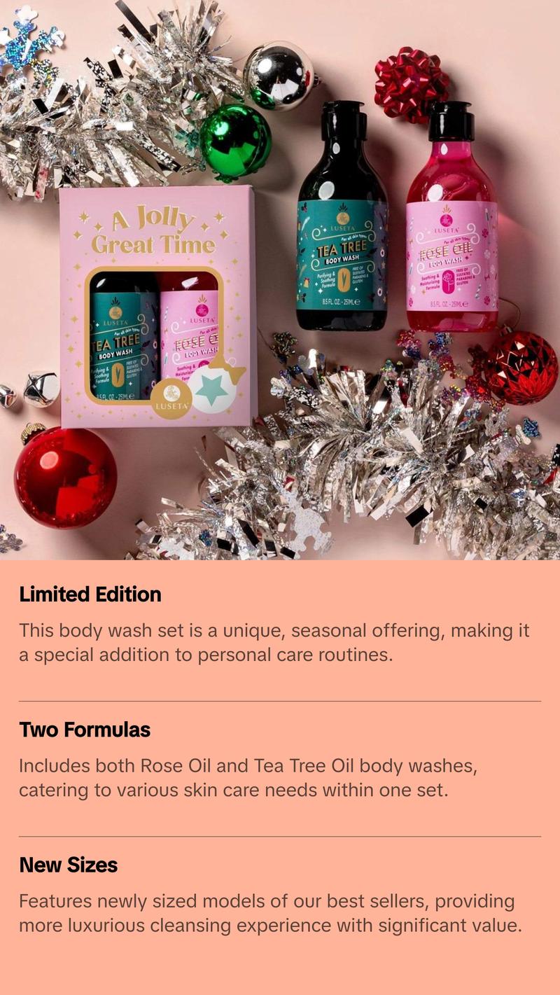 Luseta Rose Oil & Tea Tree Oil Body Wash Set