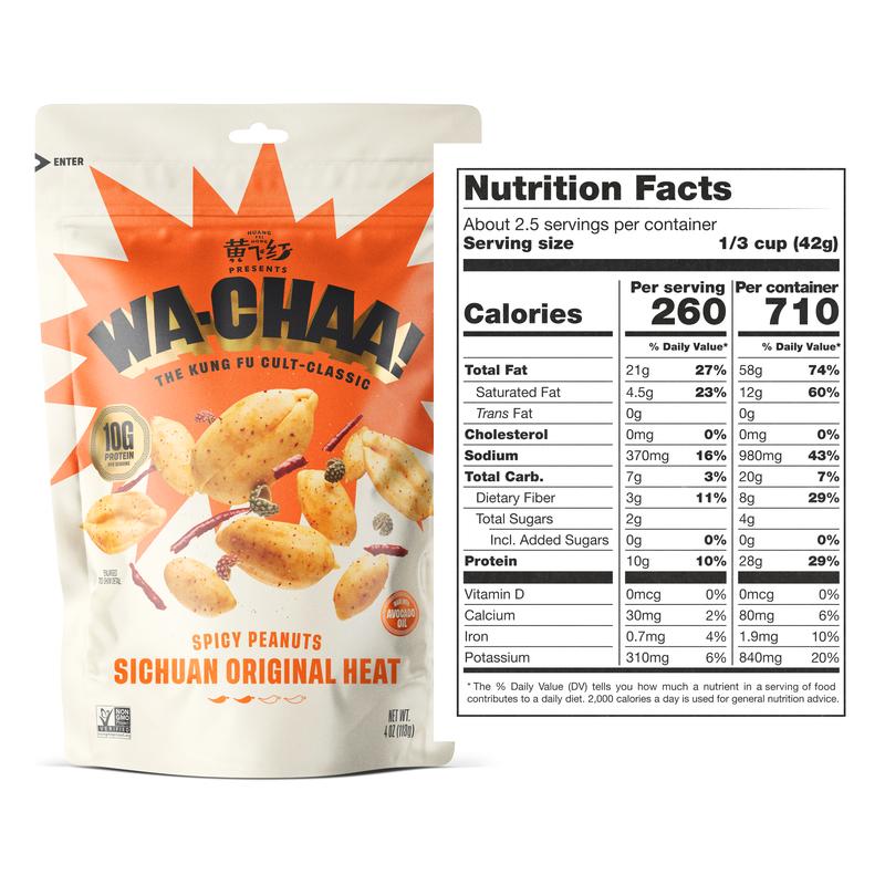 WA-CHAA! Original Heat Spicy Sichuan Peanuts - 4oz