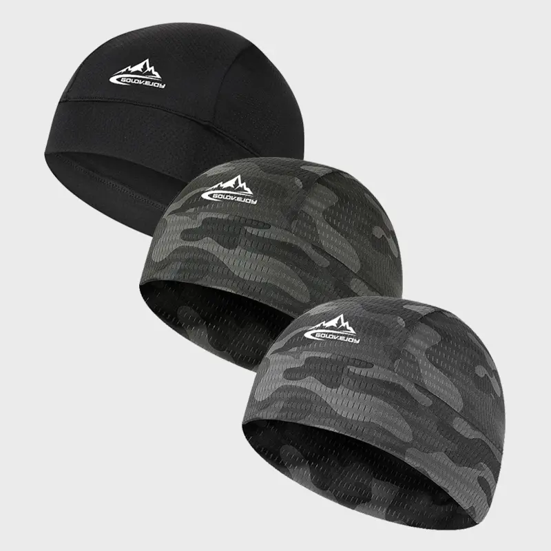Men’s/Women’s 2-3Pcs Cooling Helmet Liner Skull Cap Beanies, Cool Hats with Sweat-Wicking, Breathable, UPF UV Shielding, Lightweight Gym to Trail Hard Hat Gear, Camouflage Cap for Cycling Hiking, Gym To Trail, One Cap