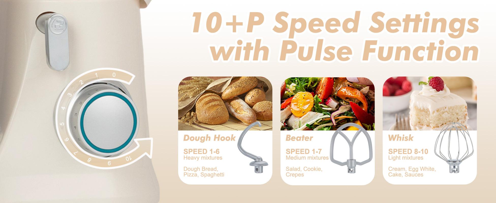 Kitchen in the Box Stand Mixer, 3.5QT Compact Kitchen Electric Mixer with Steal Mixing Bowls, 10-Speed Tilt-Head, Dough Hook, Flat Beater, Whisk – Lightweight, Small Stand Mixer for Baking, Cooking, Daily Use