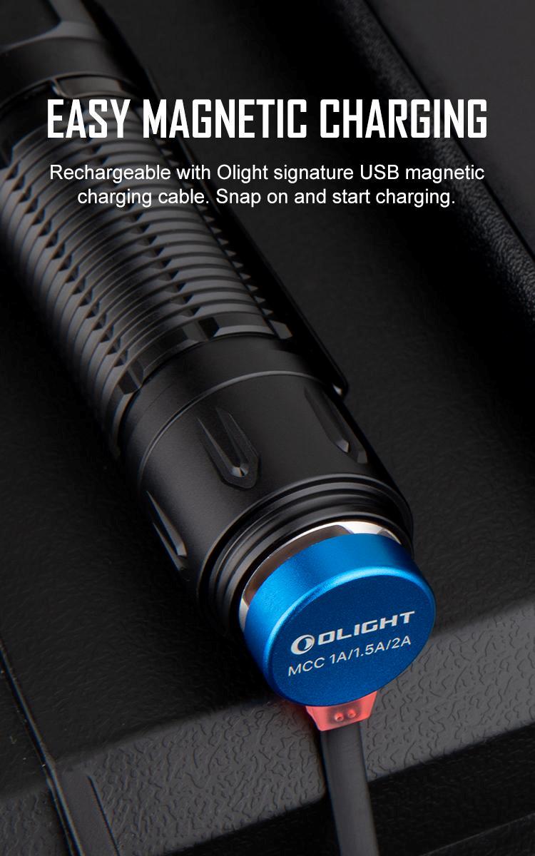 OLIGHT Warrior 3S 2300 Lumens Rechargeable EDC Flashlight, Compact Dual-Switches Bright Light with Proximity Sensor