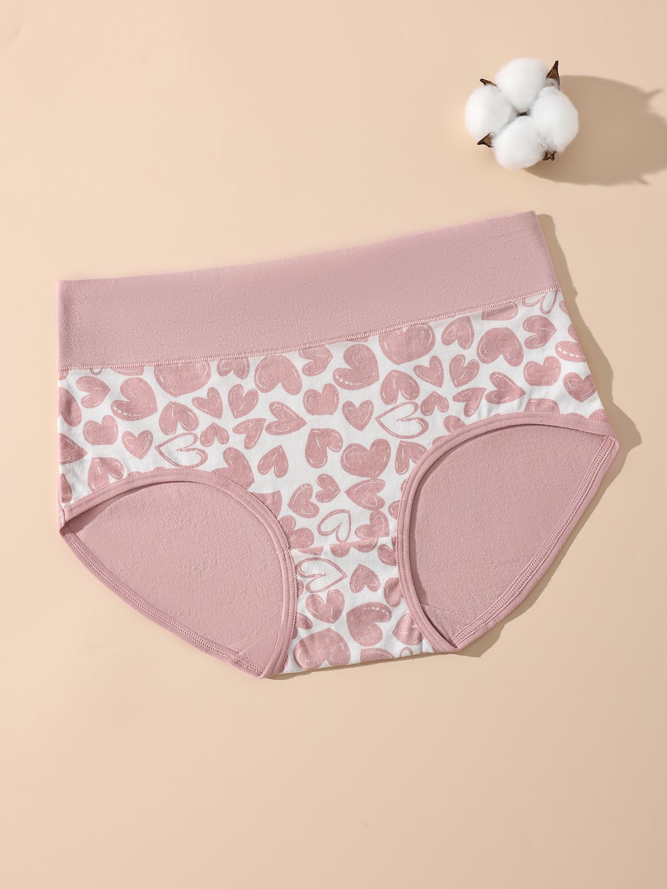 Hotcom 4/6/8/10 Pack Ladies Large Plus Size XS-XXXXL Pure Cotton High Waisted Tummy Control Panties Fresh Full Print Cute Comfort Soft Seamless Underwear Women's Everyday Wear Aesthetics Hipster Briefs Multipack summerwins,summerwins