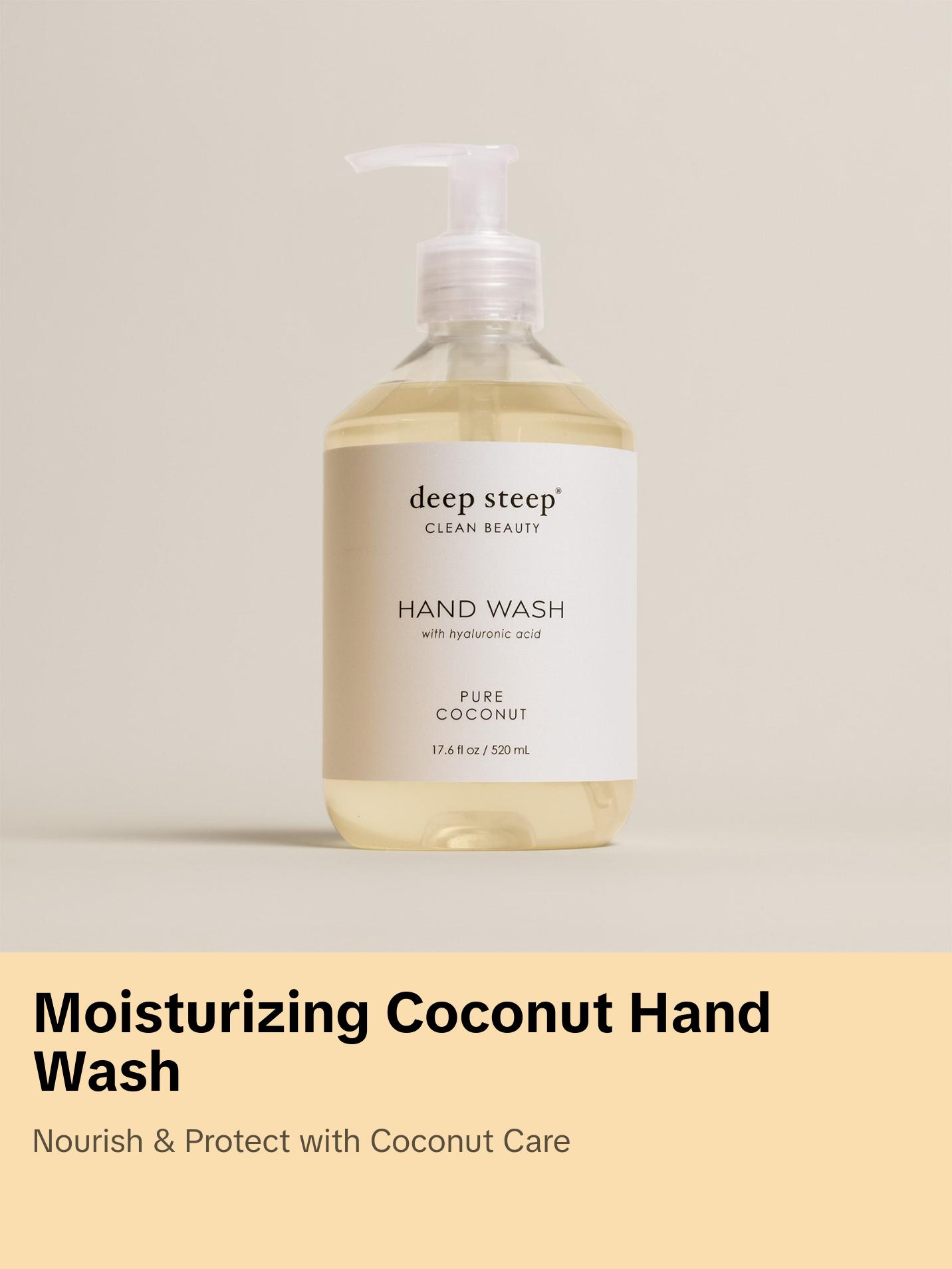 Pure Coconut Liquid Hand Wash - Moisturizing, Antibacterial, Cleansing, Nourishing Formula for Gentle Cleansing and Nail Care