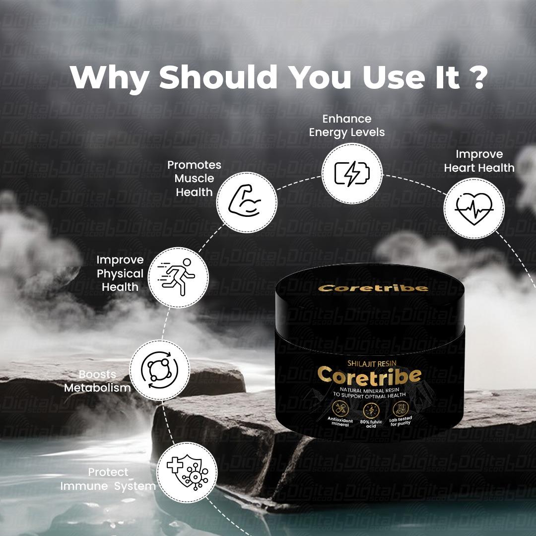 Coretribe Pure Himalayan Superfood Shilajit Resin 30gm - 80% Fulvic Acid & 85+ Trace Minerals for Energy & Immune Support Lab-Tested Purity Natural Mineral Supplement Organic Nutrient Rich Complex Edible Dietary Fitness Healthcare