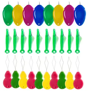 Needle Threaders Kit – 30 PCS Random Color Needle Threader for Hand Sewing,Needle Threader for Sewing Machine & Embroidery Floss,Automatic Fish Mouth Needle Threader