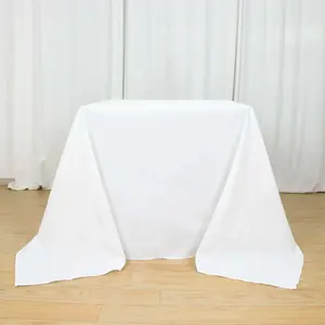 Premium Polyester Square Tablecloth 90"x90" White - 220GSM Wrinkle-Resistant and Durable Table Cover for Weddings & Special Occasions