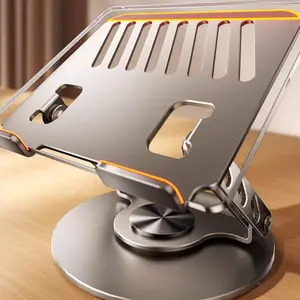 360 Rotating Laptop Stand for Desk - All-Metal Ergonomic Computer Stand & Laptop Riser, 360° Rotatable & Adjustable & Foldable, Portable Laptop Holder for MacBook,tablet, HP,MAC Notebooks (10-17.3"), Adjustable Foldable cooling Desktop mount