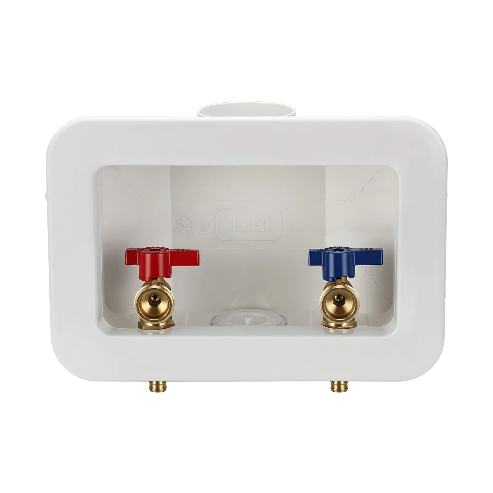 MEASUREMAN Brass 1/2-inch PEX Washing Machine Outlet Box with 3/4-inch Male Hose Thread Lead-Free Valves Easy Installation Pipe Fitting Water Supply