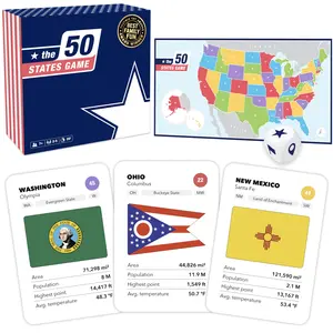 The 50 States Game - US Geography Board Game for Kids, Teens and Adults - Educational Learning Game and Gift