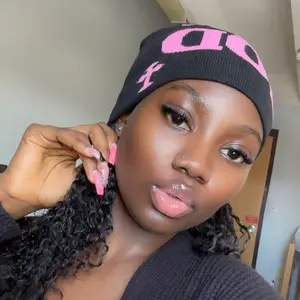 Keep By God Y2K Beanie - Black with Pink Lettering and Cross Design