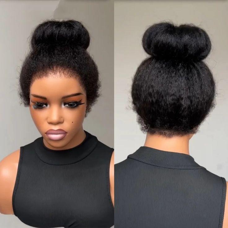 [NEW IN] Bling Hair Pre-Cut 360 Full Lace Glueless Kinky Straight Invisi Strap Human Hair Wigs Yaki Straight 360 Lace Frontal Wig Drawstring Snug Fit Glueless Wigs