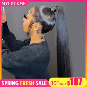 360 Lace Frontal Wig Straight Transparent Lace Front Wig Brazilian Wet And Wavy 360 HD Lace Human Hair Wigs Pre Plucked with Baby Hair Natural Color