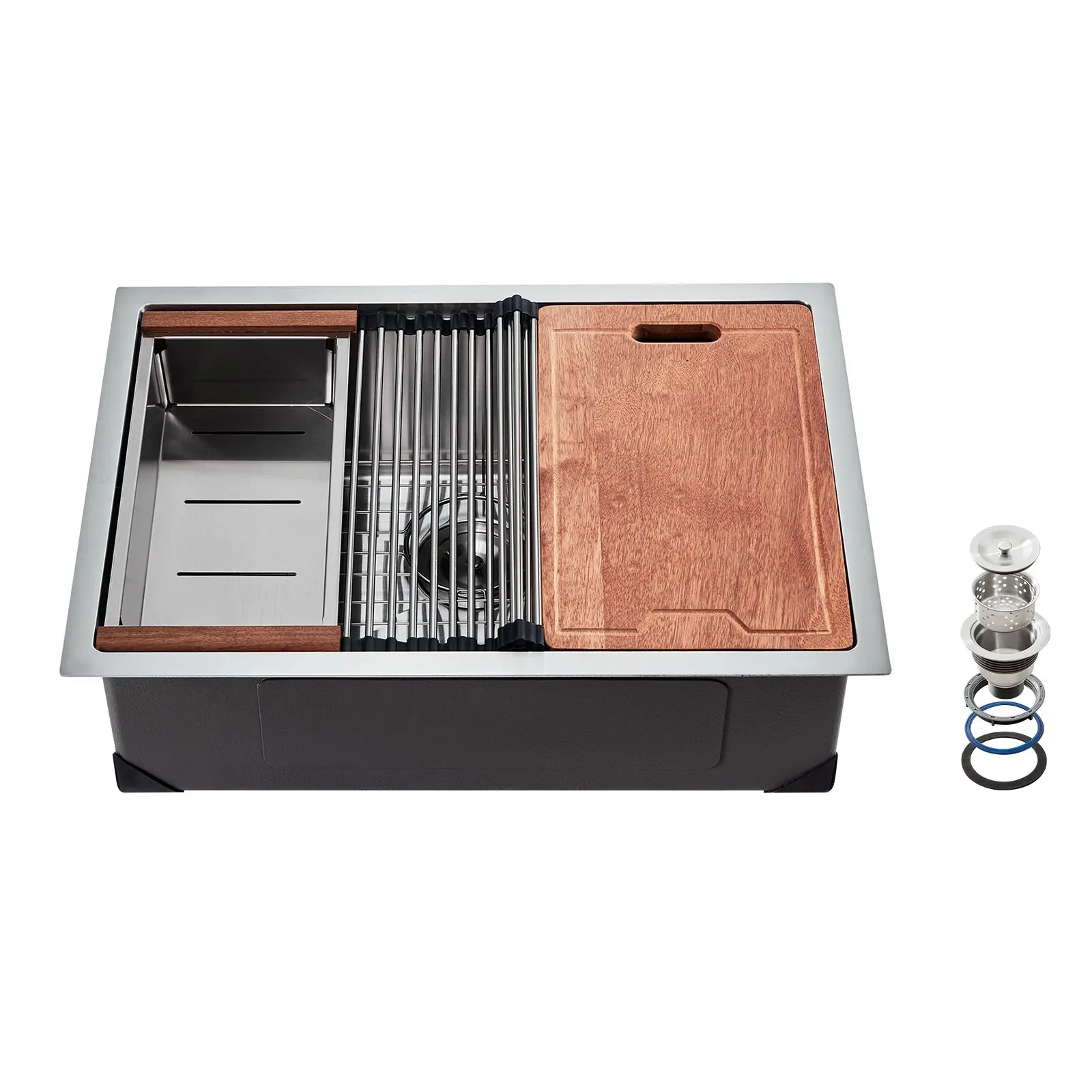 【Summerfinds】30" Kitchen Sink Undermount Single Bowl Drop-In Basin Stainless Steel Bar