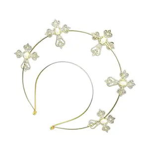 Vintage Goddess Cross Crown Headpiece/Headband for Women & Girls – Prop