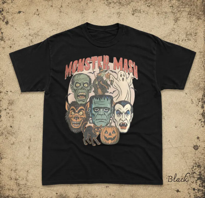 Monster Mash Sweatshirt Retro Halloween Crewneck, Vintage Spooky Season Sweater, 70s 80s Inspired Halloween Pullover, Classic Monster Graphic shirt, Cozy Fall Halloween Gift for Women