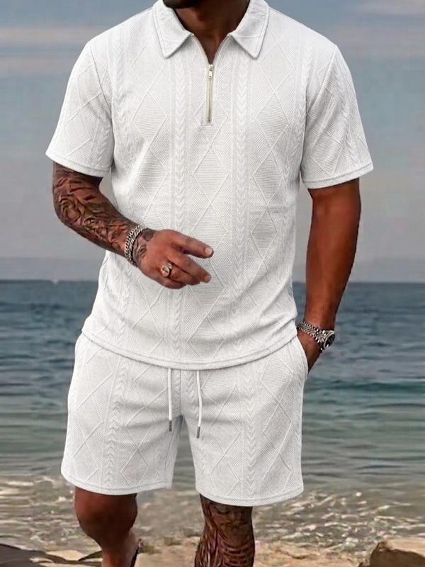 men 2 piece sets Men's Polo Shirt and Shorts Set 2-piece Fashion Summer Sports Set Casual Short Sleeve Set