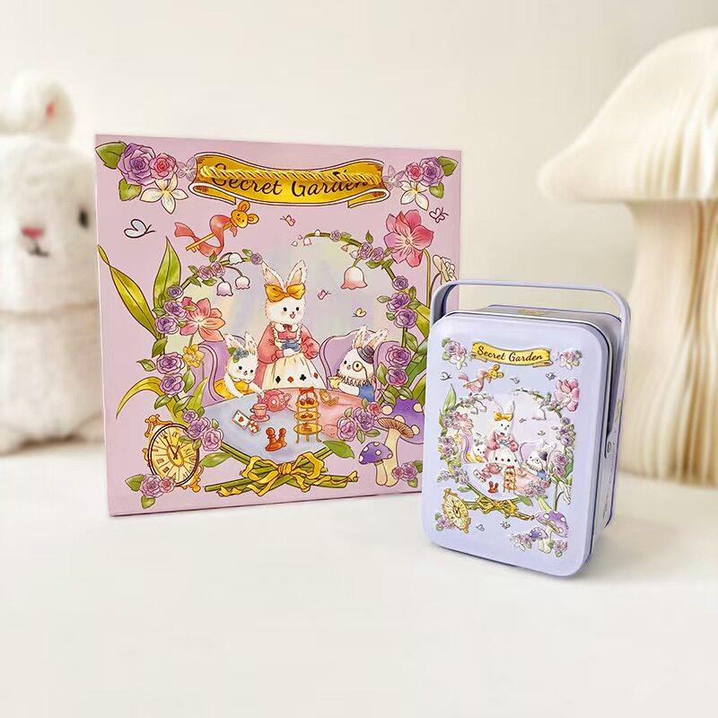 Bunny lulu Rabbit Keychain with Metal Box, Soft and Fluffy Rabbit Keychain, Cute Colorful Rabbit Fur Ball, Stylish Women's Keychain