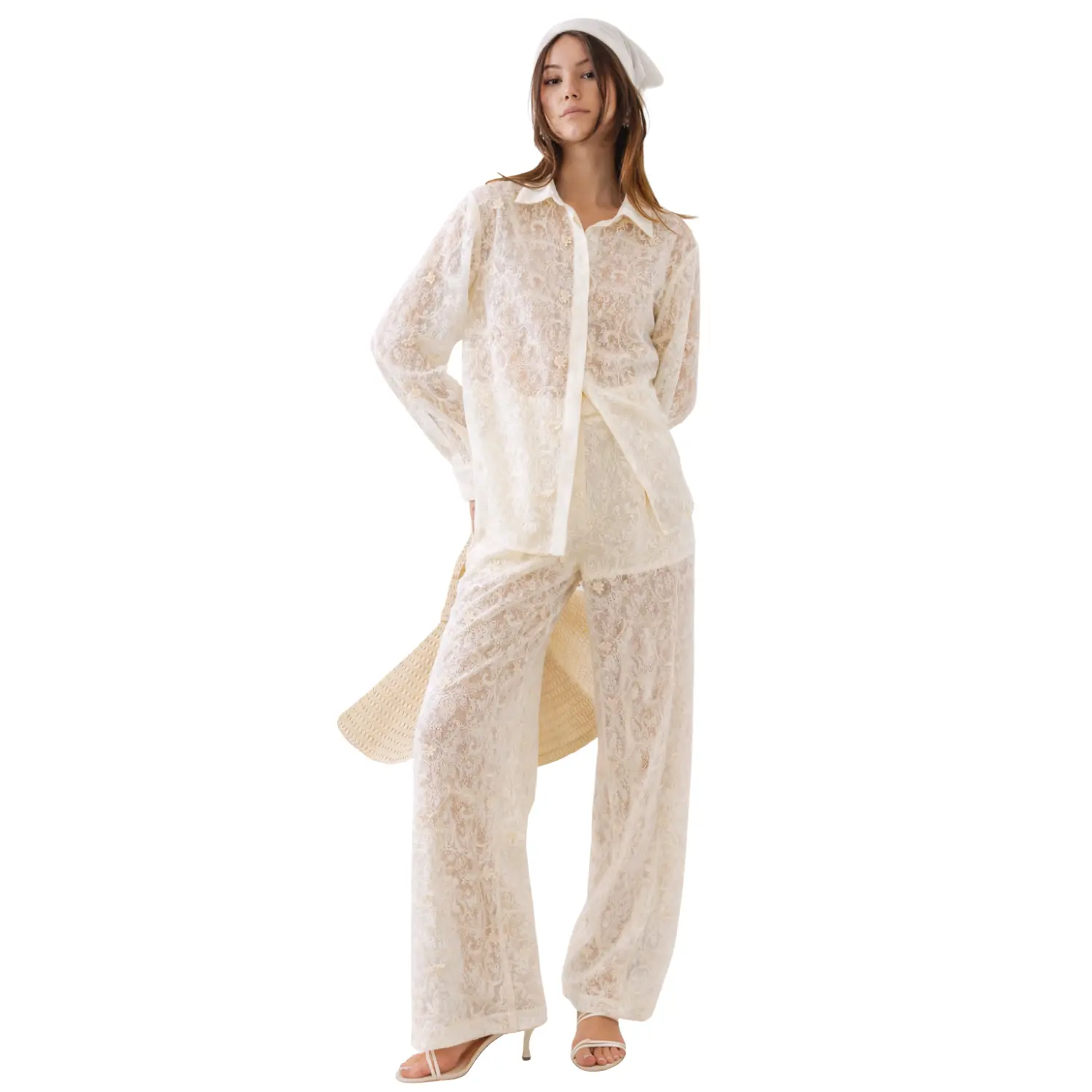 Isla Lace Button-Down Set