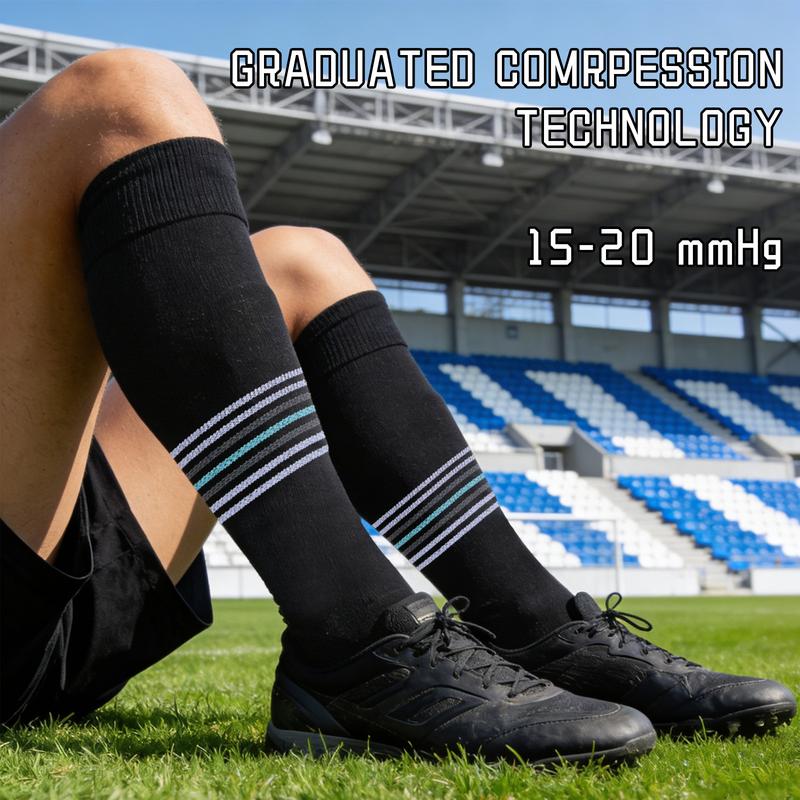 MhzyCaus 6 Pairs Compression Socks for Men and Women Calf Length Made for Sports Work Travel with Breathable Quick Dry Anti Odor Fabric for Daily Comfort