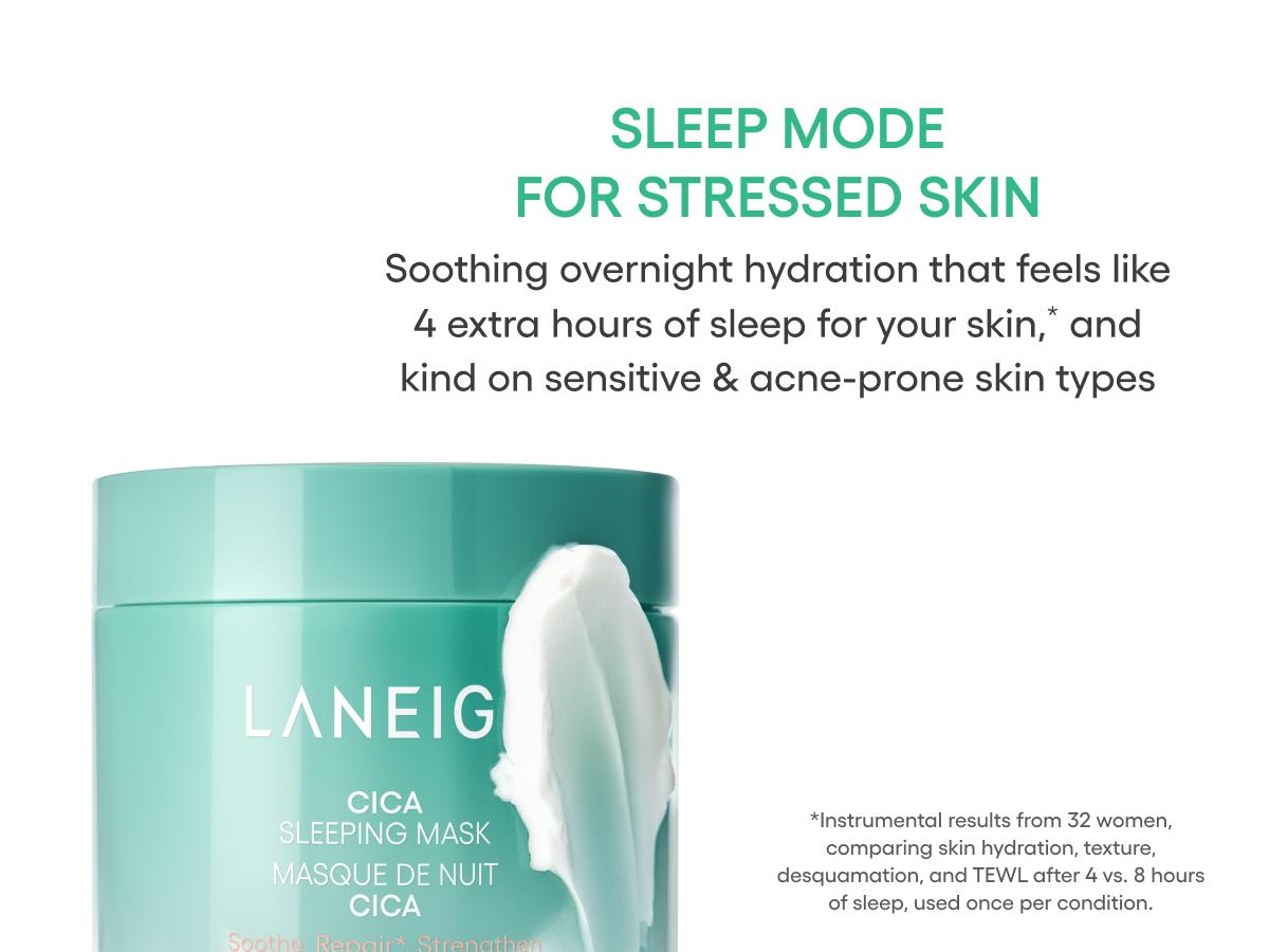 LANEIGE Cica Sleeping Mask, Barrier-Boosting Overnight Mask, Korean Skincare, Infused with Fermented Forest Yeast Extract, Soothing
