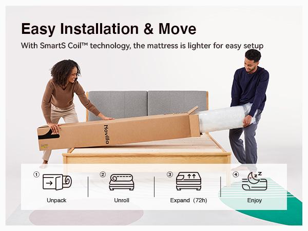 Hybrid Mattress Fiberglass-Free Full/Queen/King  -6/8/10/12/14 Inch-Perfect Balance of Softness & Firmness: High-Quality Mattress for All Sleepers & Body Alignment-Motion Isolation Mattress.Holiday Haul