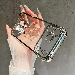 Faith Plan pattern electroplated four-corner airbag shockproof and anti-drop phone case. Suitable for iPhone 17 Pro Max, 16/15/14/13/12/11 Pro Max, and Samsung S25, S24, S23 (airbag shockproof transparent protective case). Cellphone Smartphone