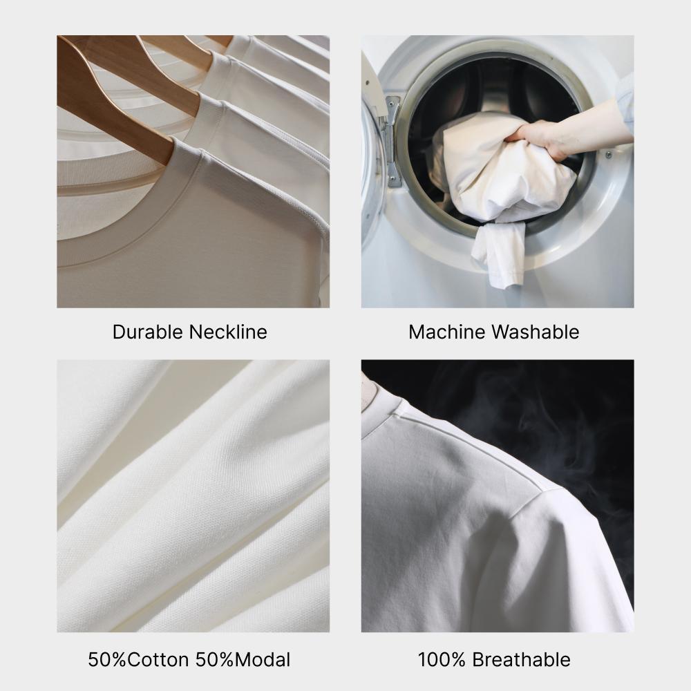 TexTale Stain & Water Repellent T-Shirt | 210 GSM Heavyweight 30S Cotton Modal Shrink-resistant| Skin-Safe OEKO-TEX Certified