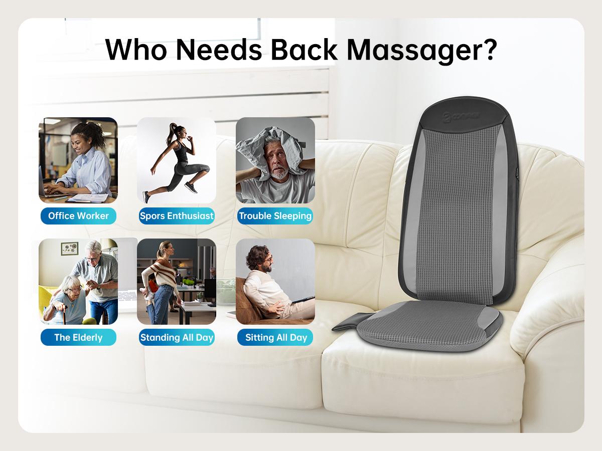 Comfier Shiatsu Back Massager with Heat & Vibration - Deep Tissue Massage for Neck Hip Relief - Home Office Chair Pad - Gift for Women Men Dad Mom Adjustable Daily - Mild Therapy Comfier Shiatsu Back Massager with Heat & Vibration - Deep Tissue Massage for Neck Hip Relief - Home Office Chair Pad - Gift for Women Men Dad Mom Adjustable Daily - Mild Therapy