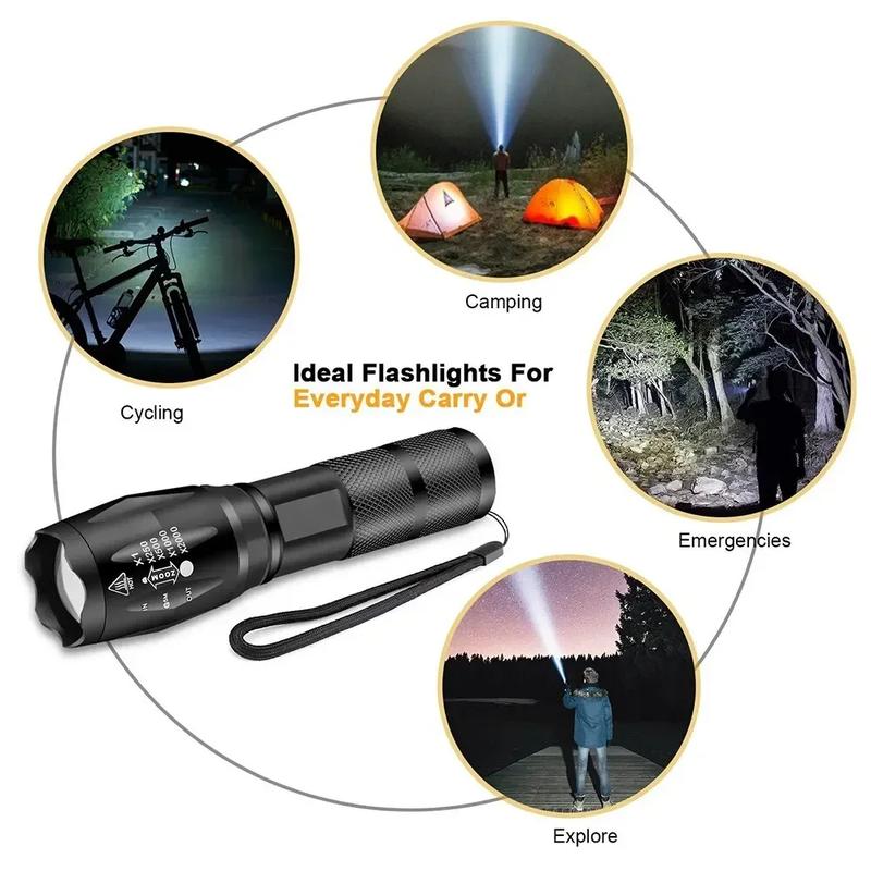 LED Flashlights,Portable Flash Light With 5 Modes & Zoomable,Bright Torch For Camping, Hiking Outdoor, Home Emergency Lighting
