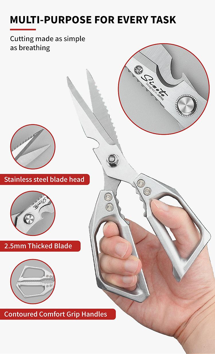 2-Pack Heavy Duty Kitchen Scissors – Stainless Steel, Rust-Resistant, Comfortable Grip for Daily Cooking