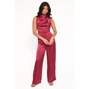 Brinley One Shoulder Jumpsuit - Berry