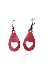 Valentine's Day 3D Printed Earrings - Matte Pink Plastic, Lightweight & Hypoallergenic, 1.5" x 3/4", Perfect for Gifting or Everyday Wear