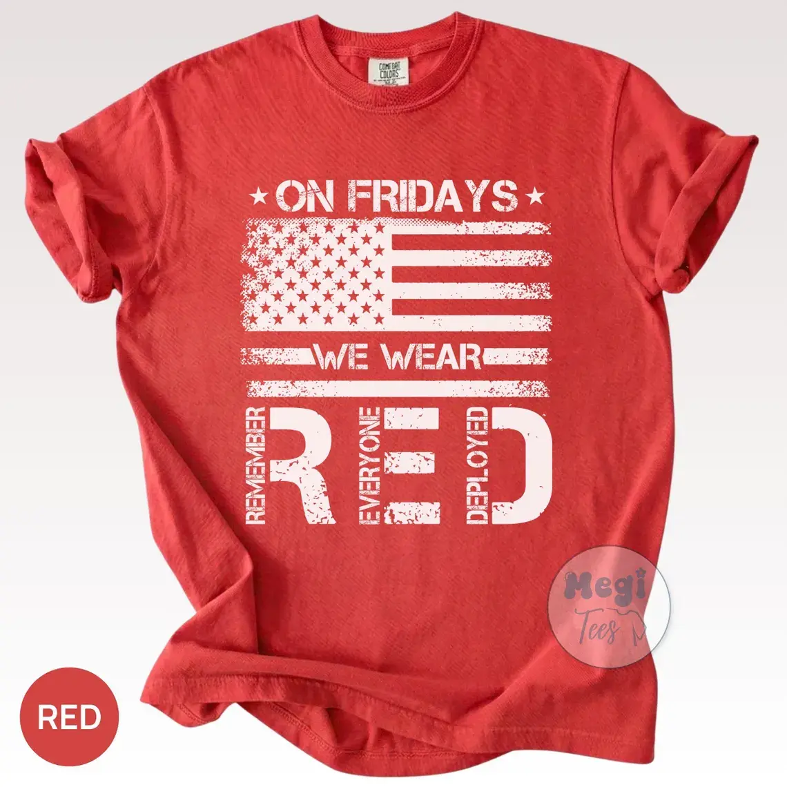 On Friday We Wear Red Veterans Shirt, Remember Everyone Deployed Tee, Red Friday USA Military Flag Shirt
