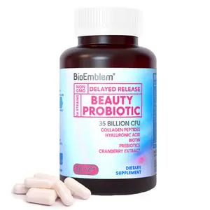 BioEmblem Beauty Probiotics for Women, Daily Probiotics 35 Billion CFU 14 Strains with Biotin, Collagen, Prebiotics for Digestive Health