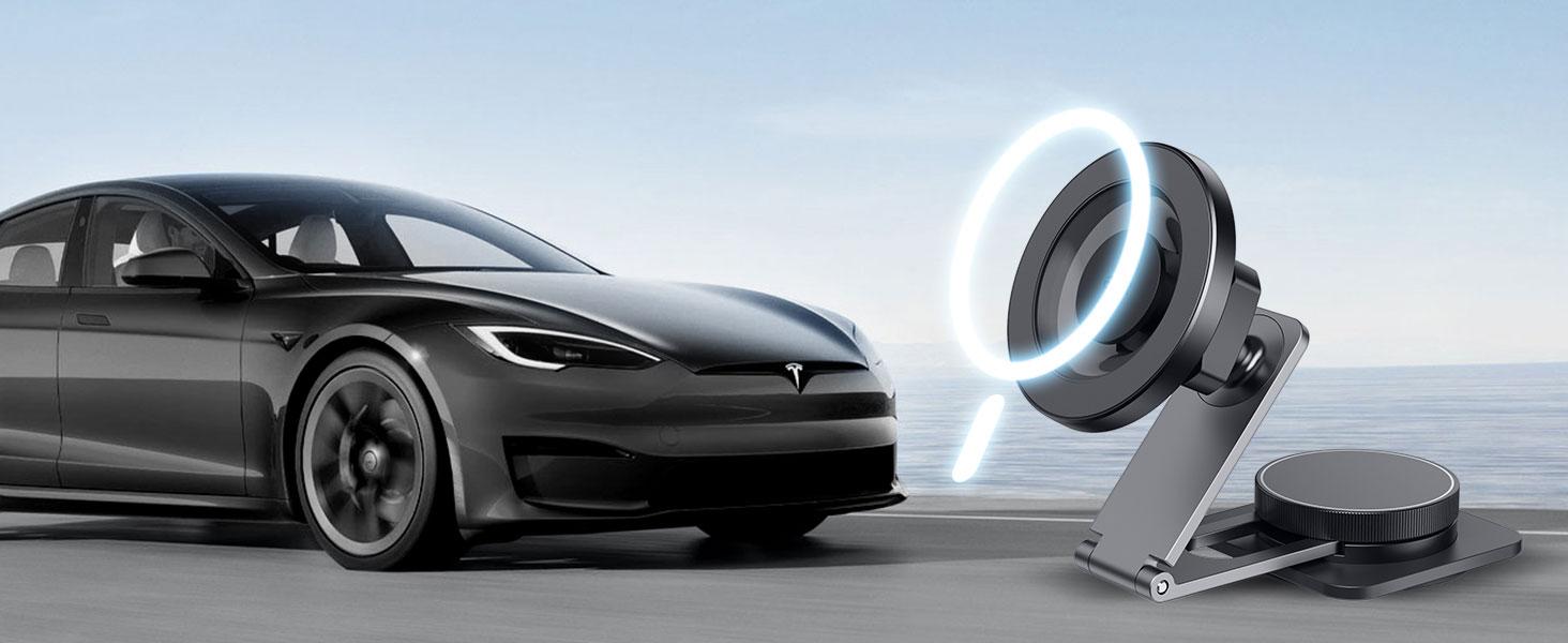 ESR for MagSafe Car Mount, Car Phone Holder, Tesla Touchscreen Car Mount, Magnetic Phone Holder for Car, for iPhone 17/16/16e/15/14/13/12, S25, Pixel 10, Charging Not Supported(2 Metal Rings Included) ESR for MagSafe Car Mount, Car Phone Holder, Tesla Touchscreen Car Mount, Magnetic Phone Holder for Car, for iPhone 17/16/16e/15/14/13/12, S25, Pixel 10, Charging Not Supported(2 Metal Rings Included)