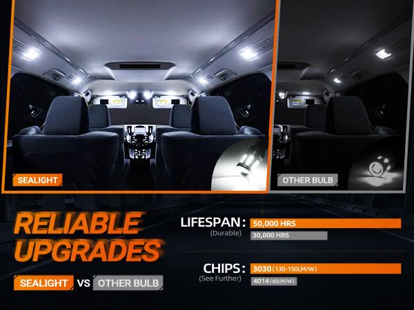 2013 Ford F-150 3157/3156/3057/T25 LED Backup/Reverse Light Brake/Tail Light Bulbs White SEALIGHT